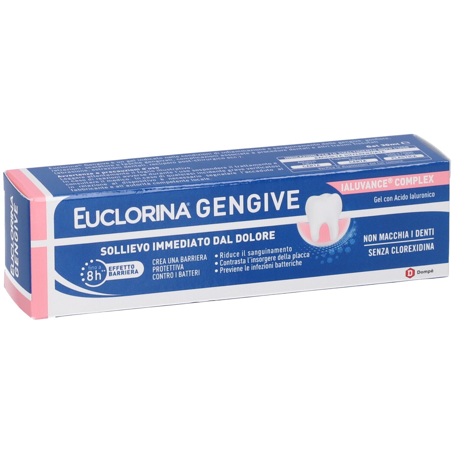 Euclorina Gengive Zahngel-Tube mit Aluvance Complex und Hyaluronsäure.