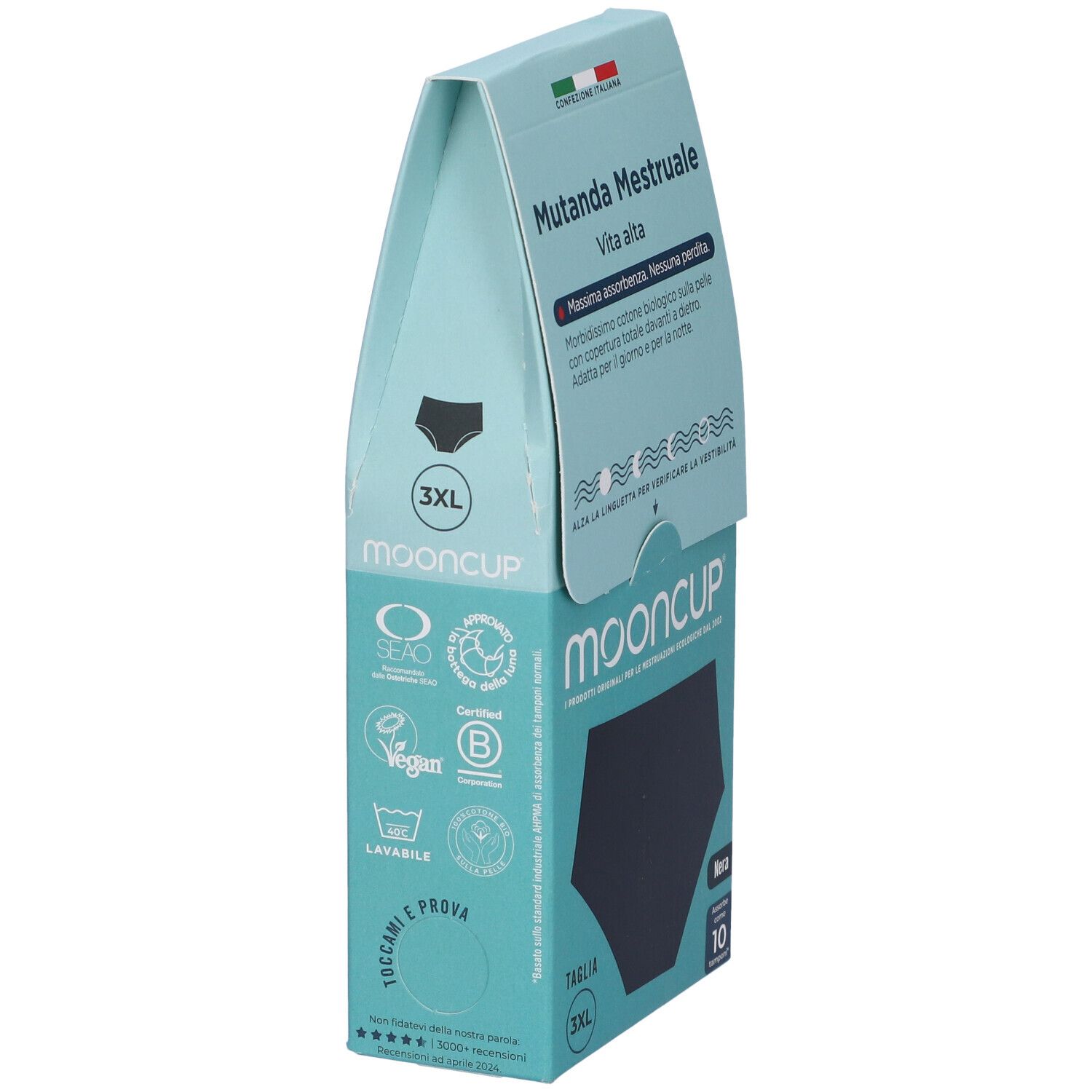 Mooncup Mutanda Mestruale Vita Alta Colore Nero Taglia 3XL 1 pz Altro view 2