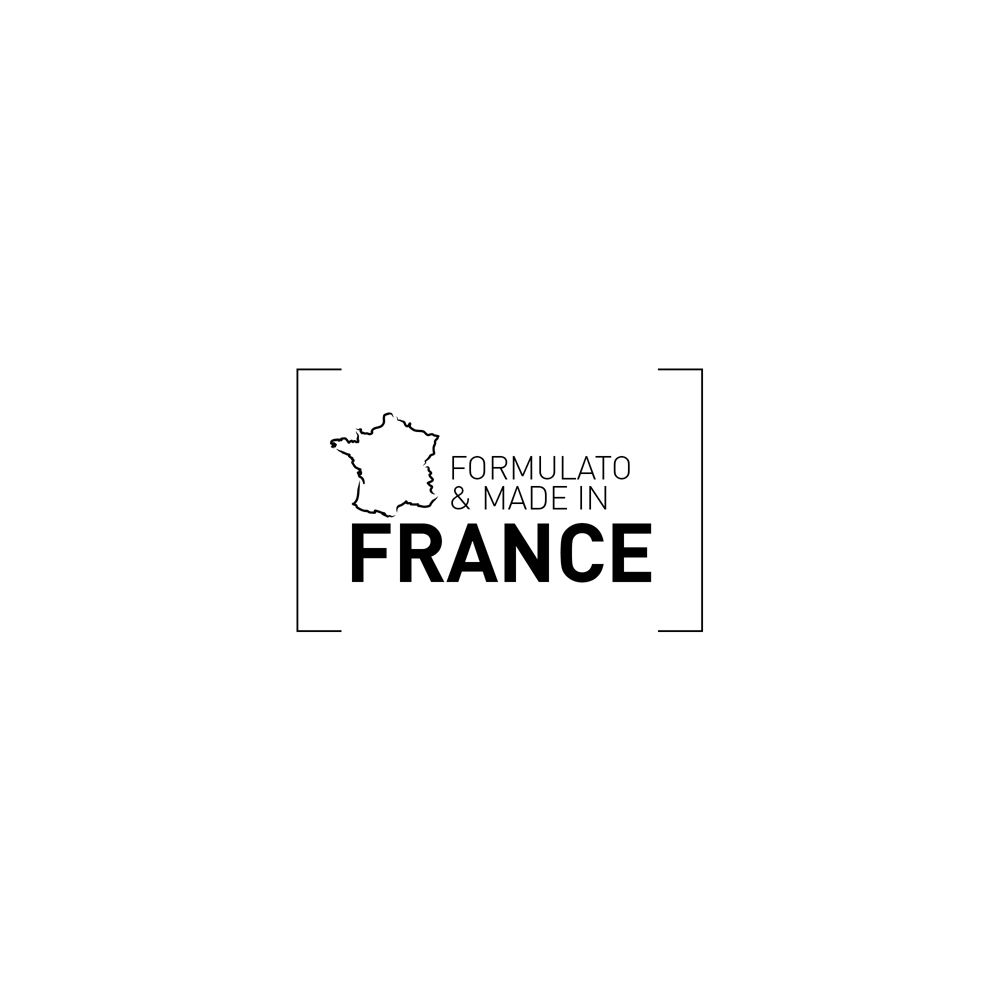 Logo: FORMULATO & MADE IN FRANCE. Contorno della Francia.