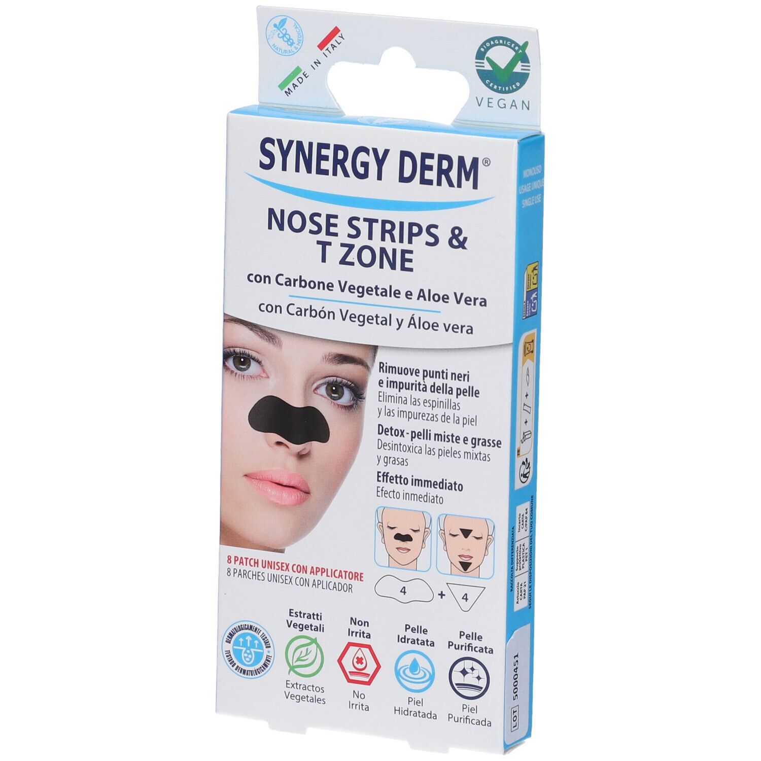 Synergy Derm Nose Strips&T 8PZ 7x1,5x15,7 cm Streifen