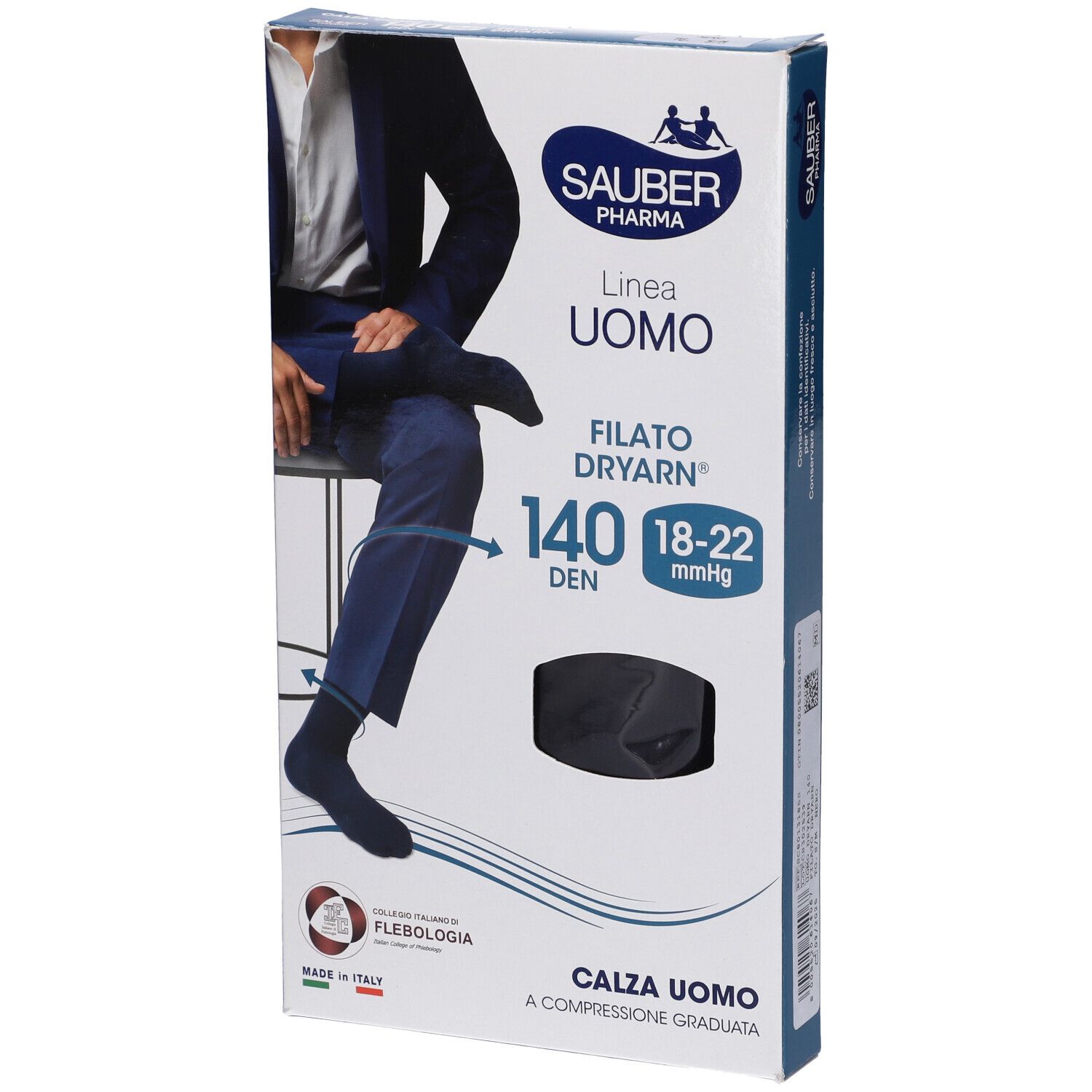 Sauber Pharma Uomo Calza Dryarn 140 Denari Colore Nero Taglia S/M