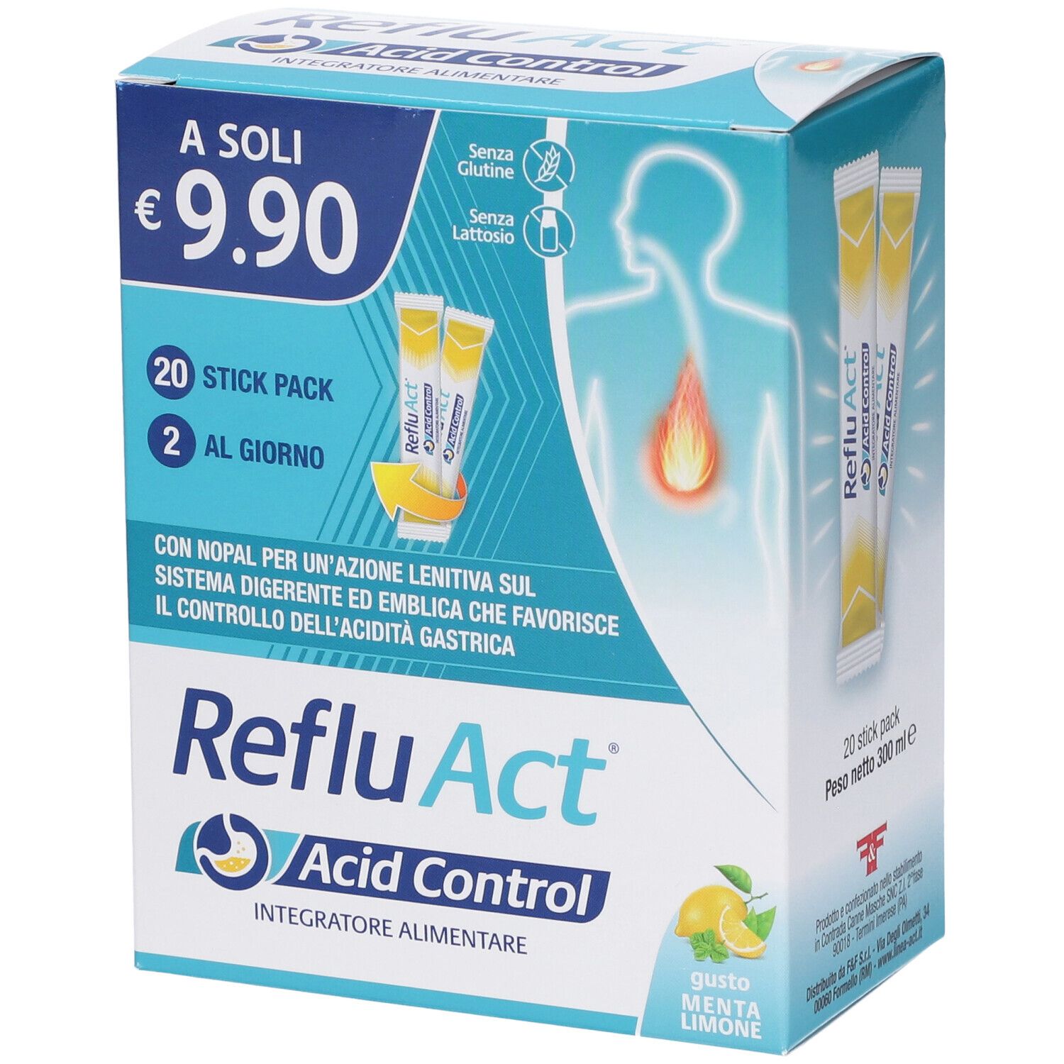 Linea Act Di F&F Refluact Acid Control Integratore Controllo Acidità Gastrica E Reflusso 20 Stick - Immagine 7