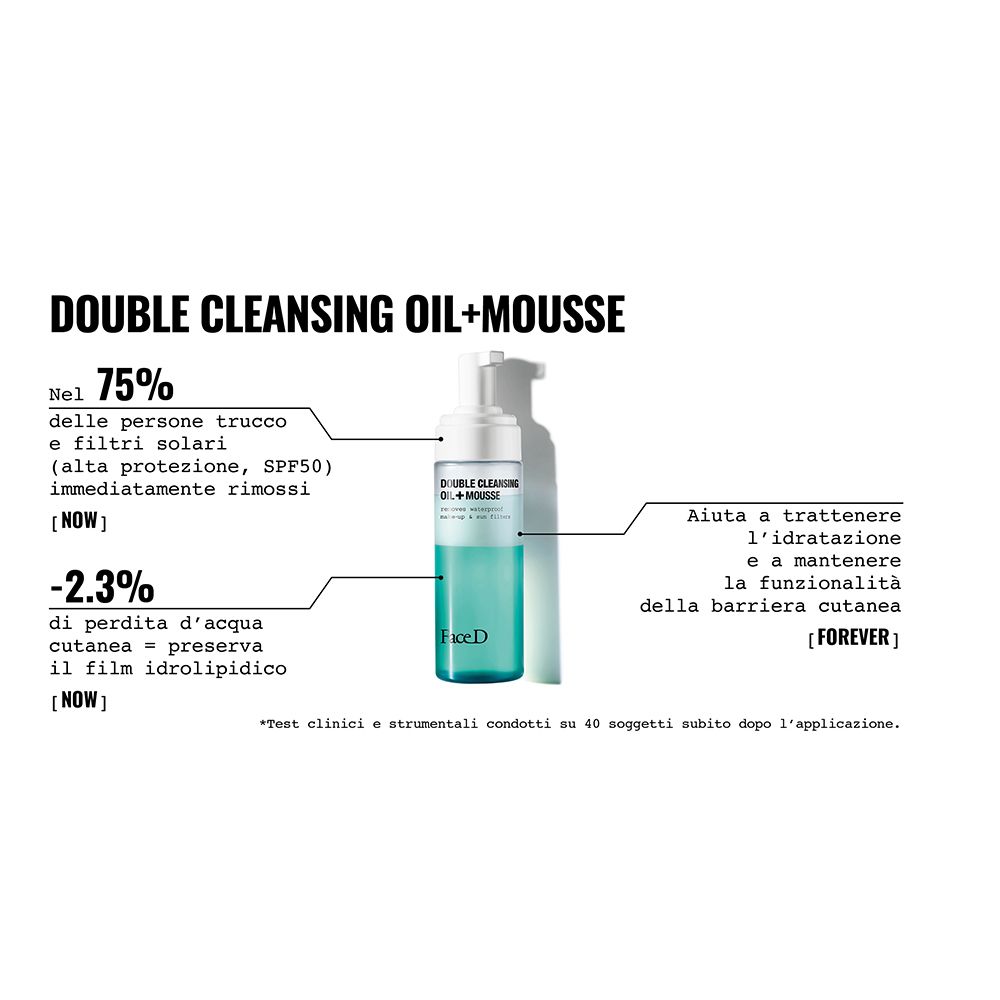 Face D Doppia Detersione Olio Struccante + Mousse Detergente - Detergente Viso