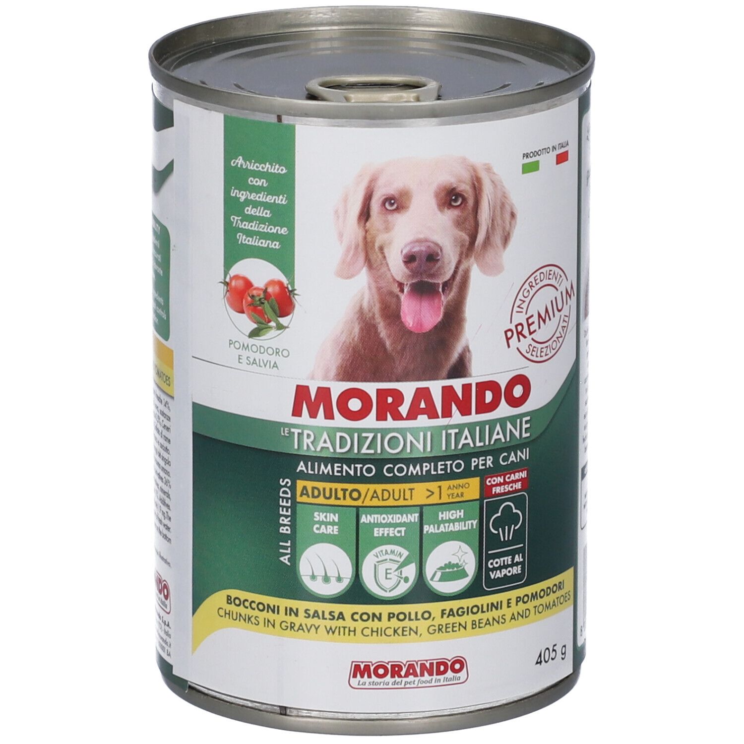 Morando Bocconi in Salsa con Pollo, Fagiolini e Pomodori per Cani Adulti
