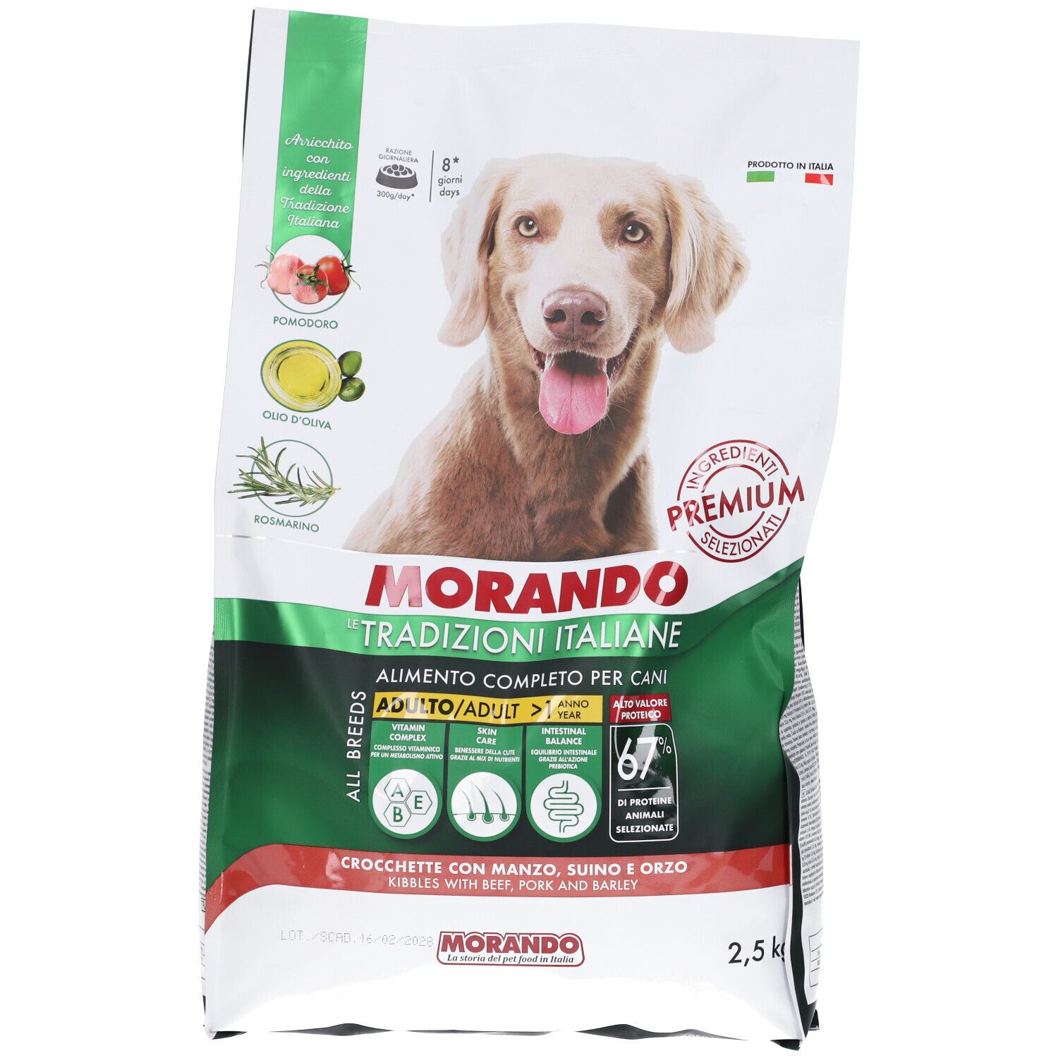 Morando Crocchette con Manzo Suino e Orzo per Cani Adulti