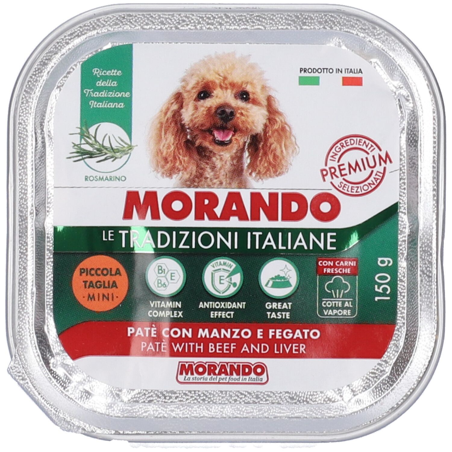 Morando Patè con Manzo e Fegato per Cani Adulti Taglia Piccola e Mini