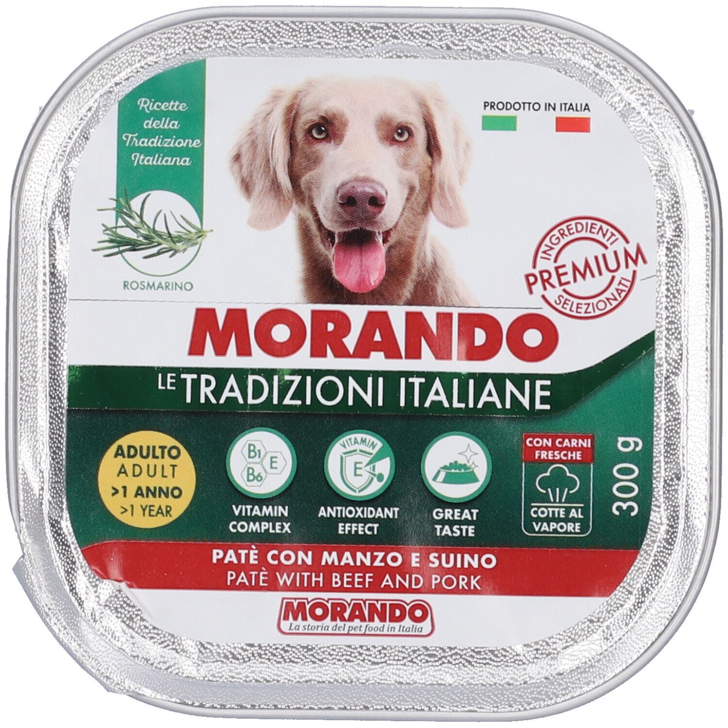 Morando Patè con Manzo e Suino per Cani Adulti Taglia Media