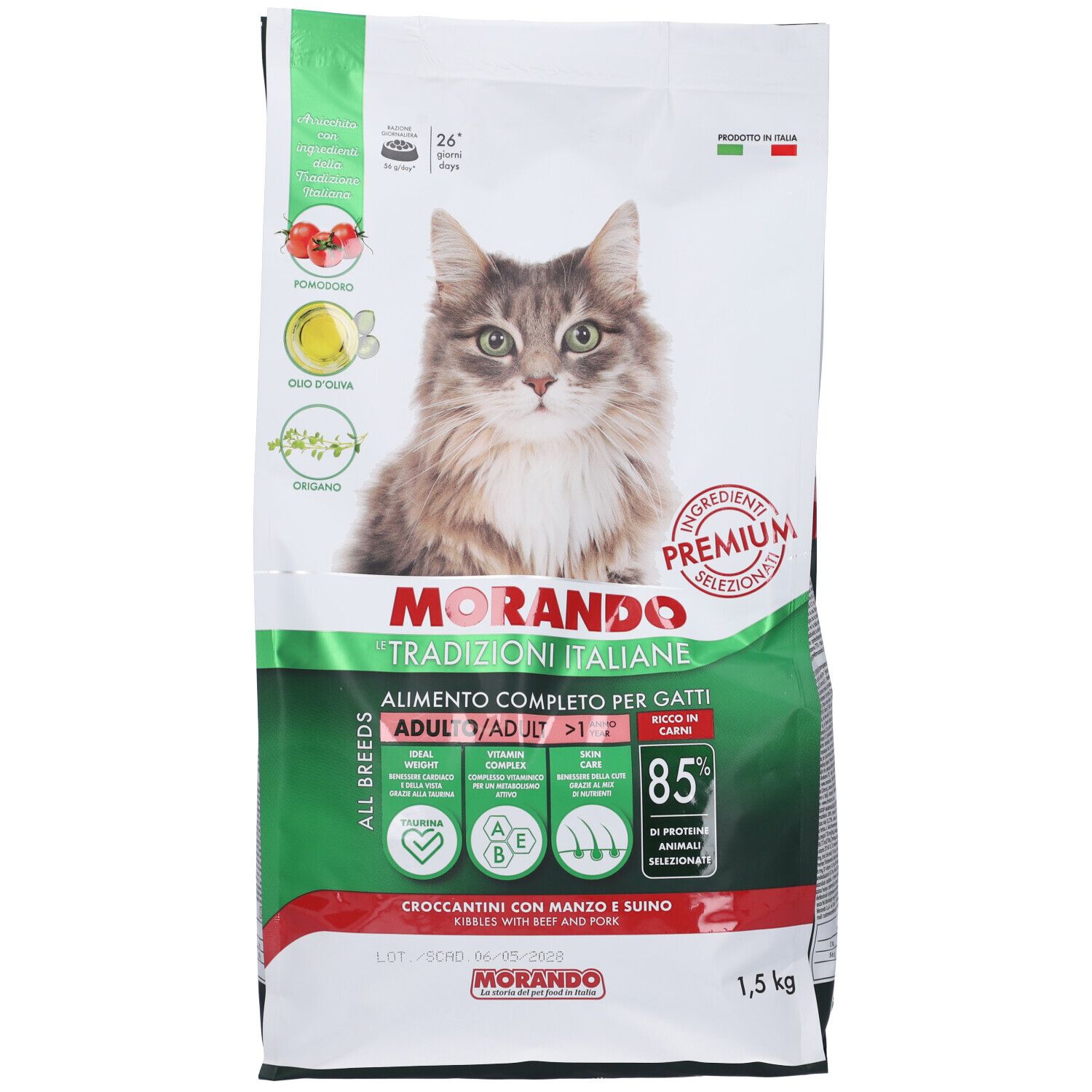 Morando Croccantini con Manzo e Suino per Gatti Adulti 1,5 kg