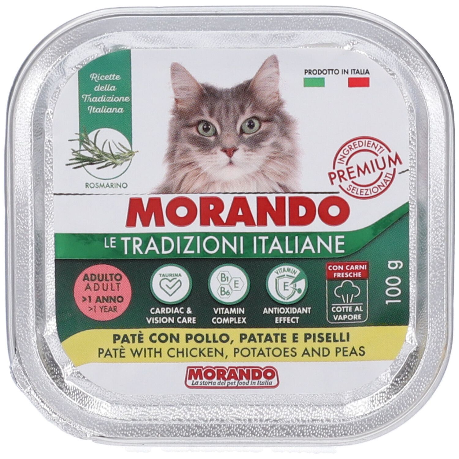 Morando Patè con Pollo Patate e Piselli per Gatti Adulti