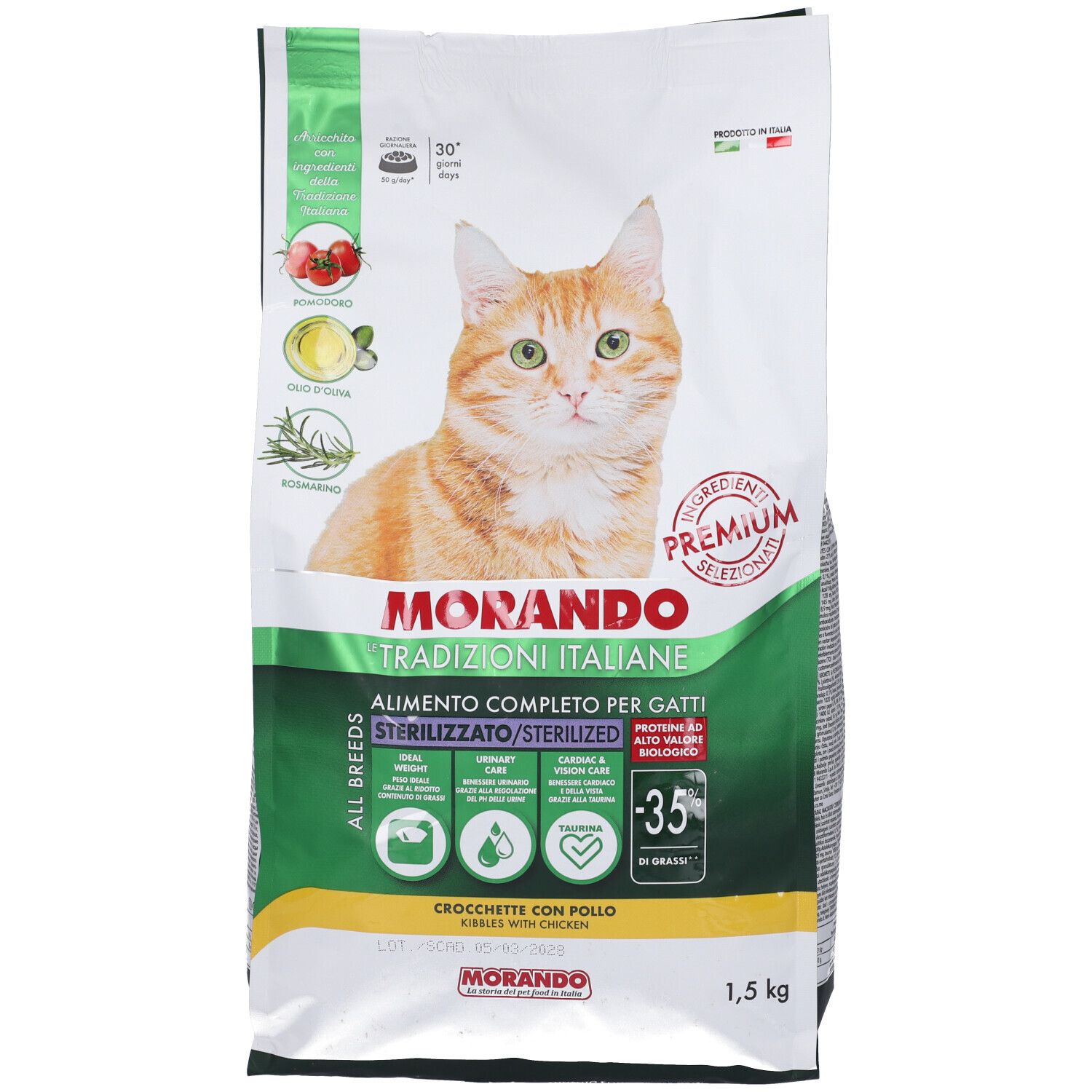 Morando Croccantini con Pollo per Gatti Sterilizzati 1,5 kg