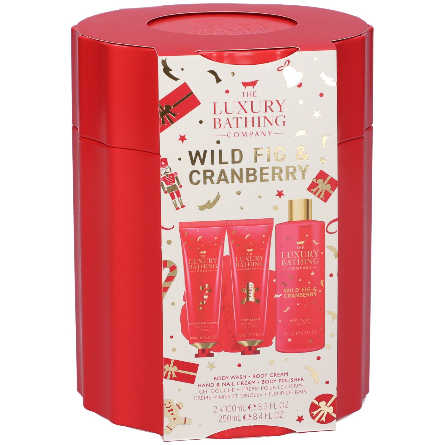 The Luxury Bathing Company Set Regalo Fico Selvatico e Mirtillo Rosso Gel Doccia + Crema Mani e Unghie + Crema Corpo + Spugna Corpo Omaggio
