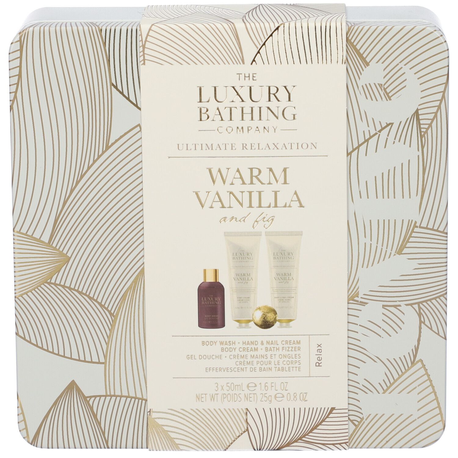 The Luxury Bathing Company Set Regalo Vaniglia Calda e Fico Gel Doccia + Crema Mani + Crema Corpo + Bath Fizzer