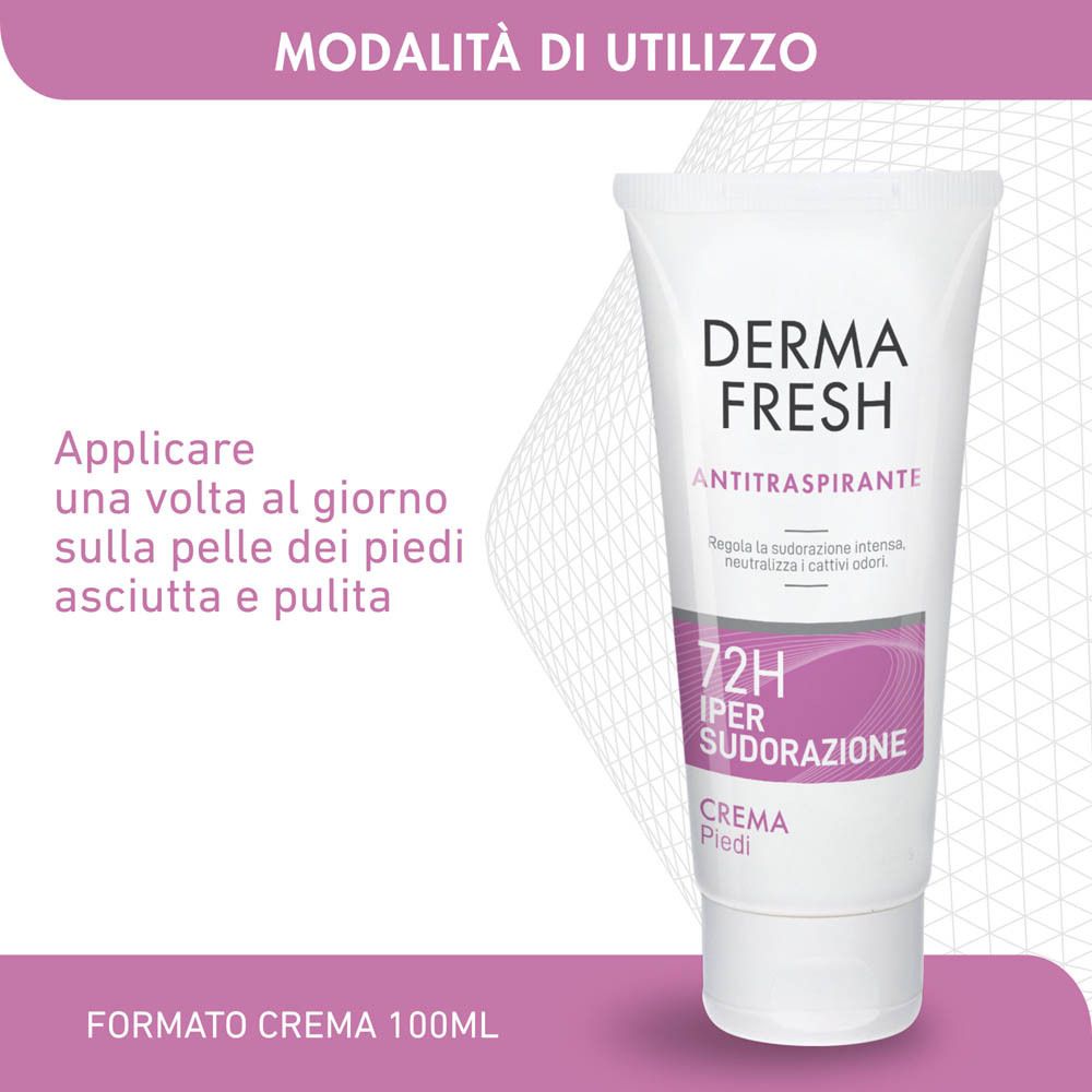 DermaFresh Antitranspirant Fußcreme in 100ml Tube.