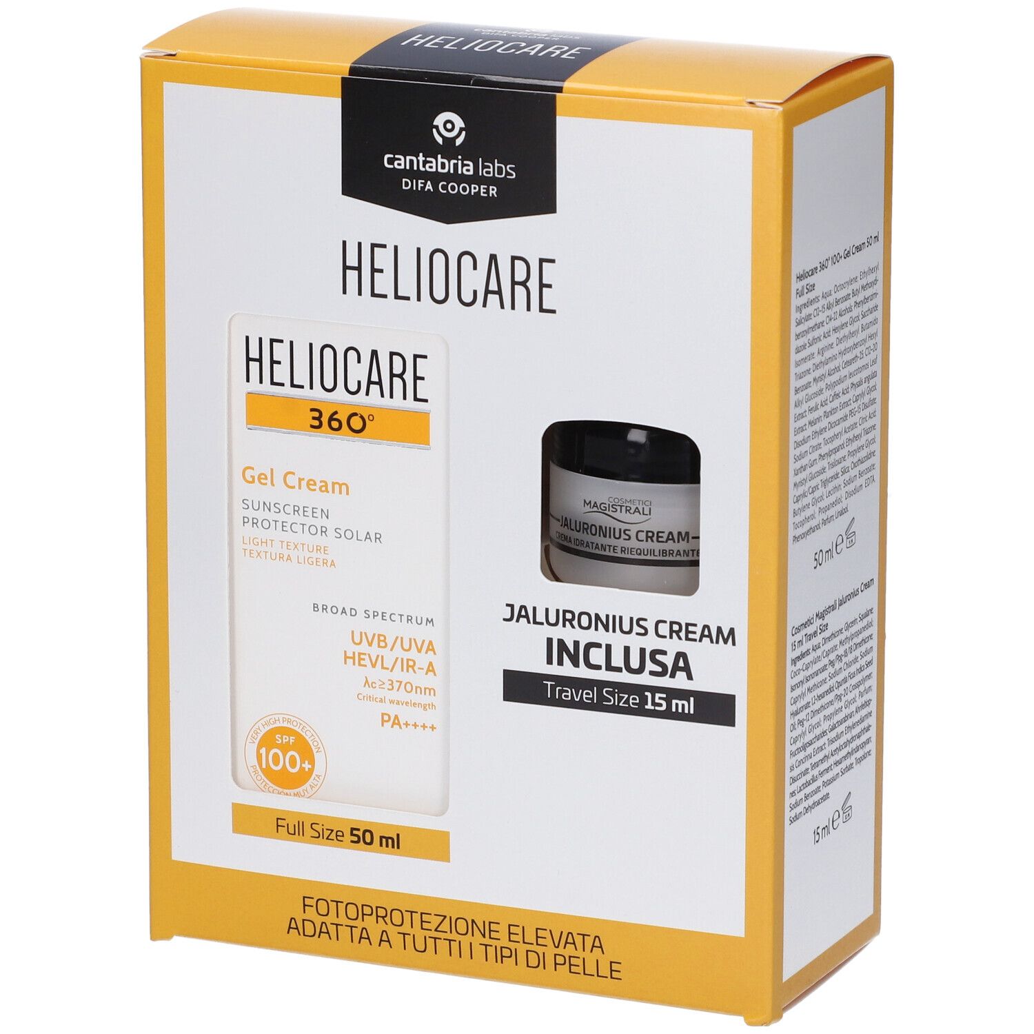 Heliocare Crema Kit 360 100+ Gel Cream E Jaluronius Cream - Immagine 3