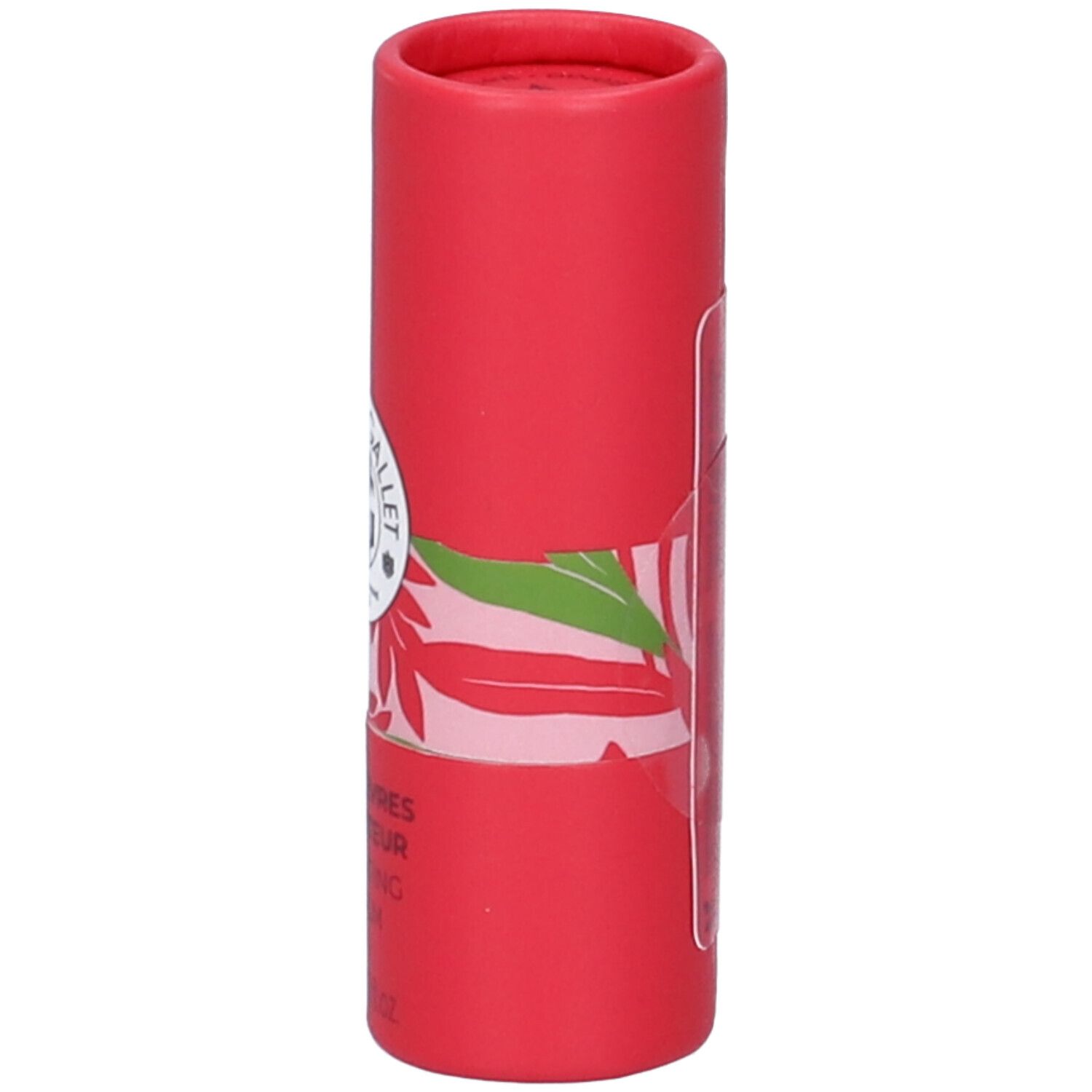 Rote zylindrische Verpackung. Logo und Produktbezeichnung: Baume Lèvres Sublimateur. 3,5g.