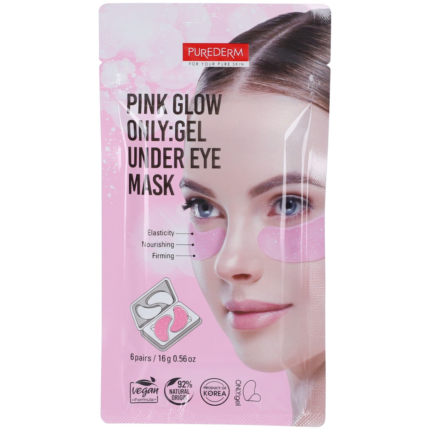 Purederm For Your Pure Skin Rosa Maschera Contorno Occhi In Hydrogel Con Glitter