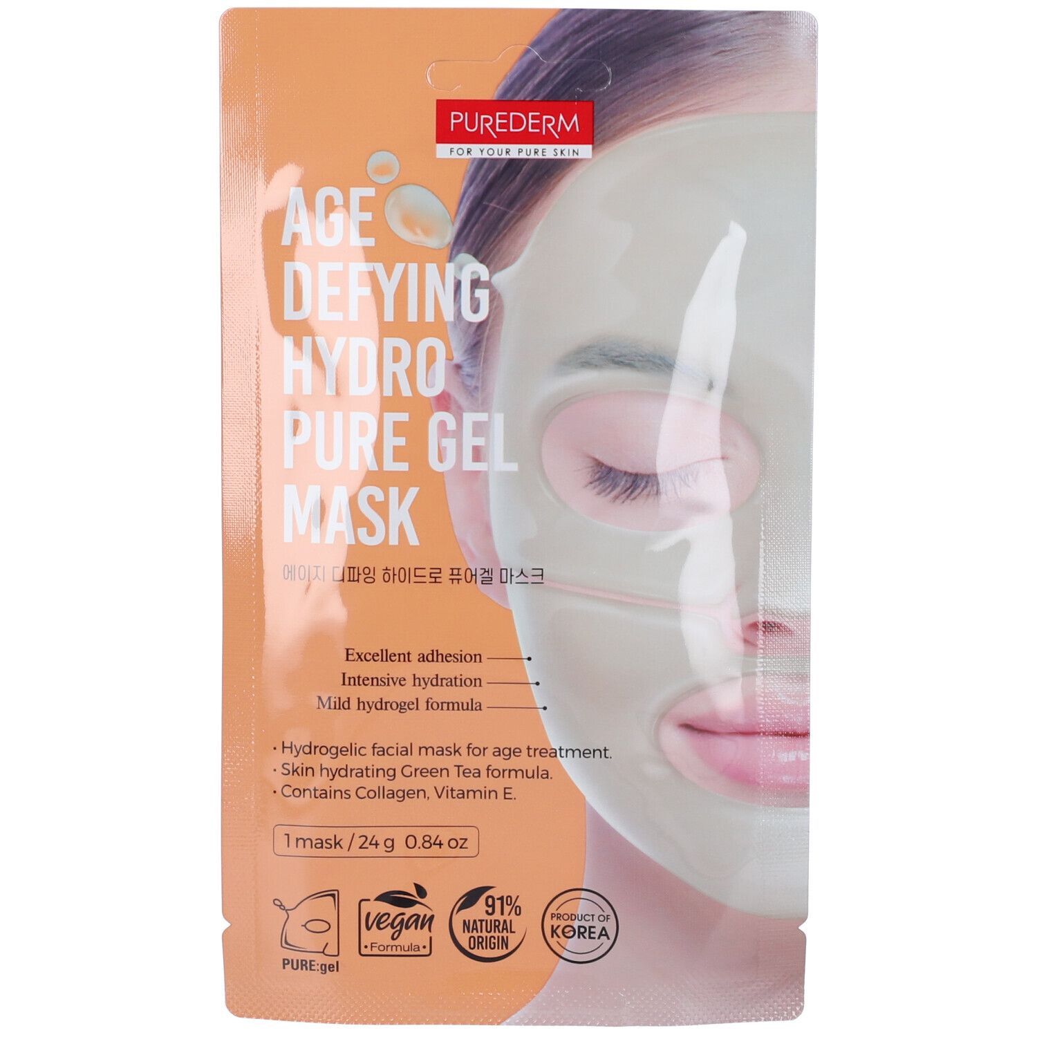 Purederm For Your Pure Skin Age Defying Maschera Viso In Hydrogel Antieta' Idratante Monouso