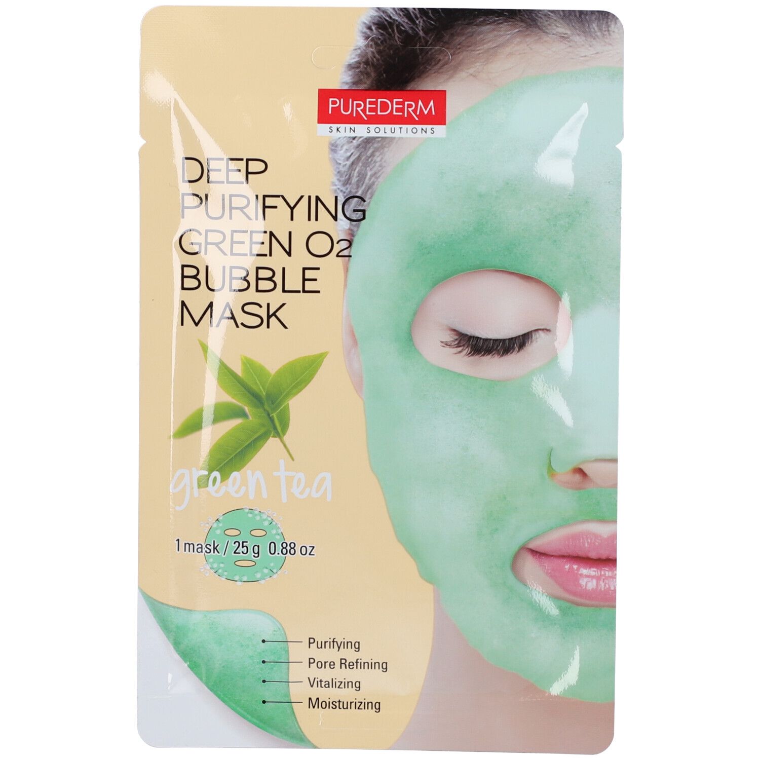 Purederm Skin Solutions Bubble Maschera Purificante Al Te' Verde Monouso