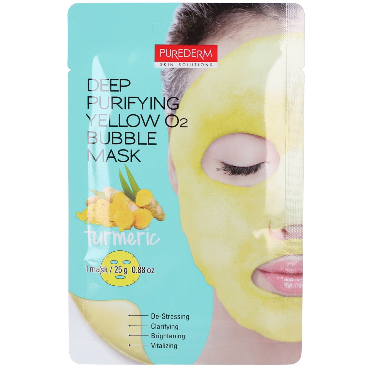 Purederm Skin Solutions Bubble Maschera Purificante Alla Curcuma Monouso