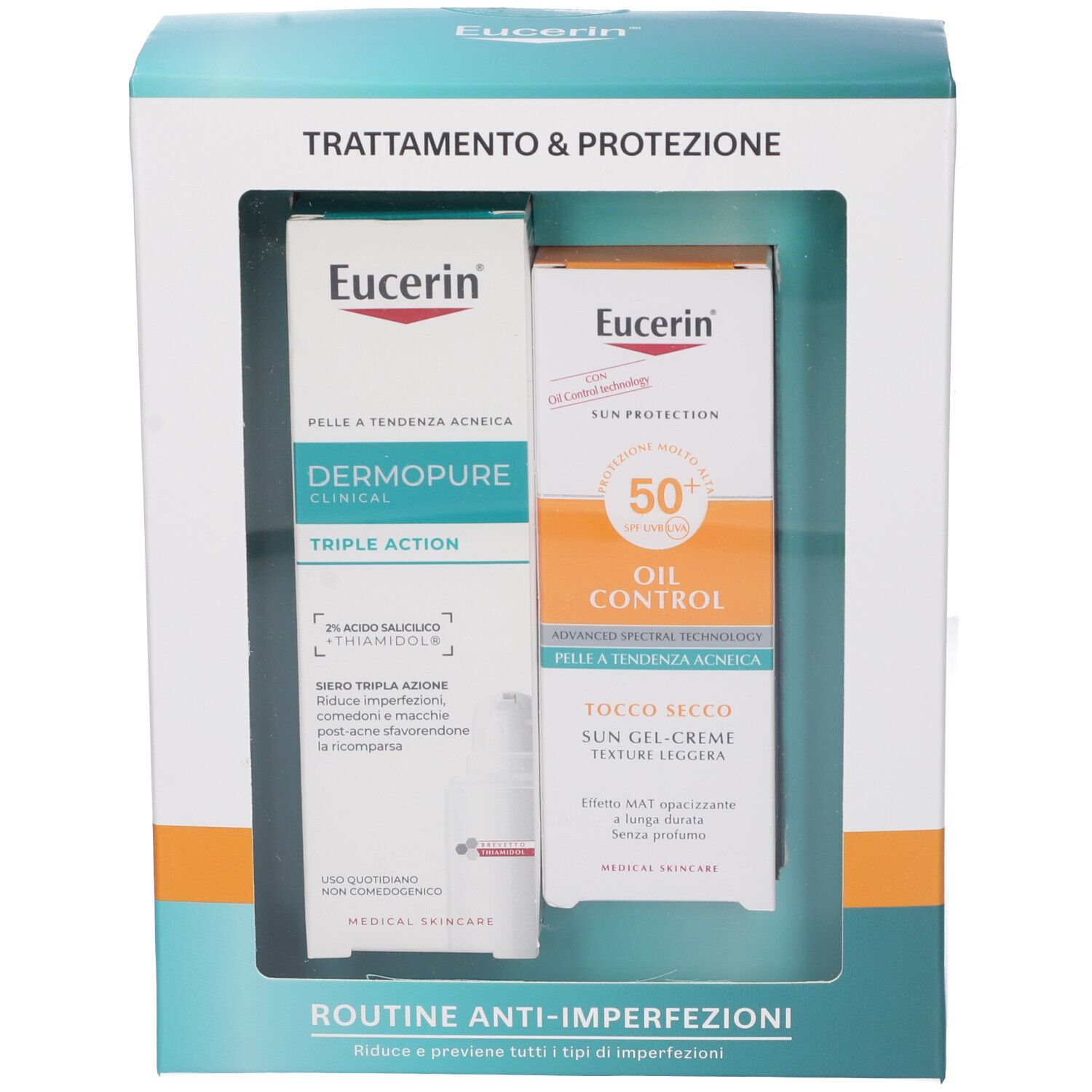 Beiersdorf Spa Crema Cofanetto Eucerin Sun Dermopure Routine Anti Imperfezioni, 2Pz - Immagine 2