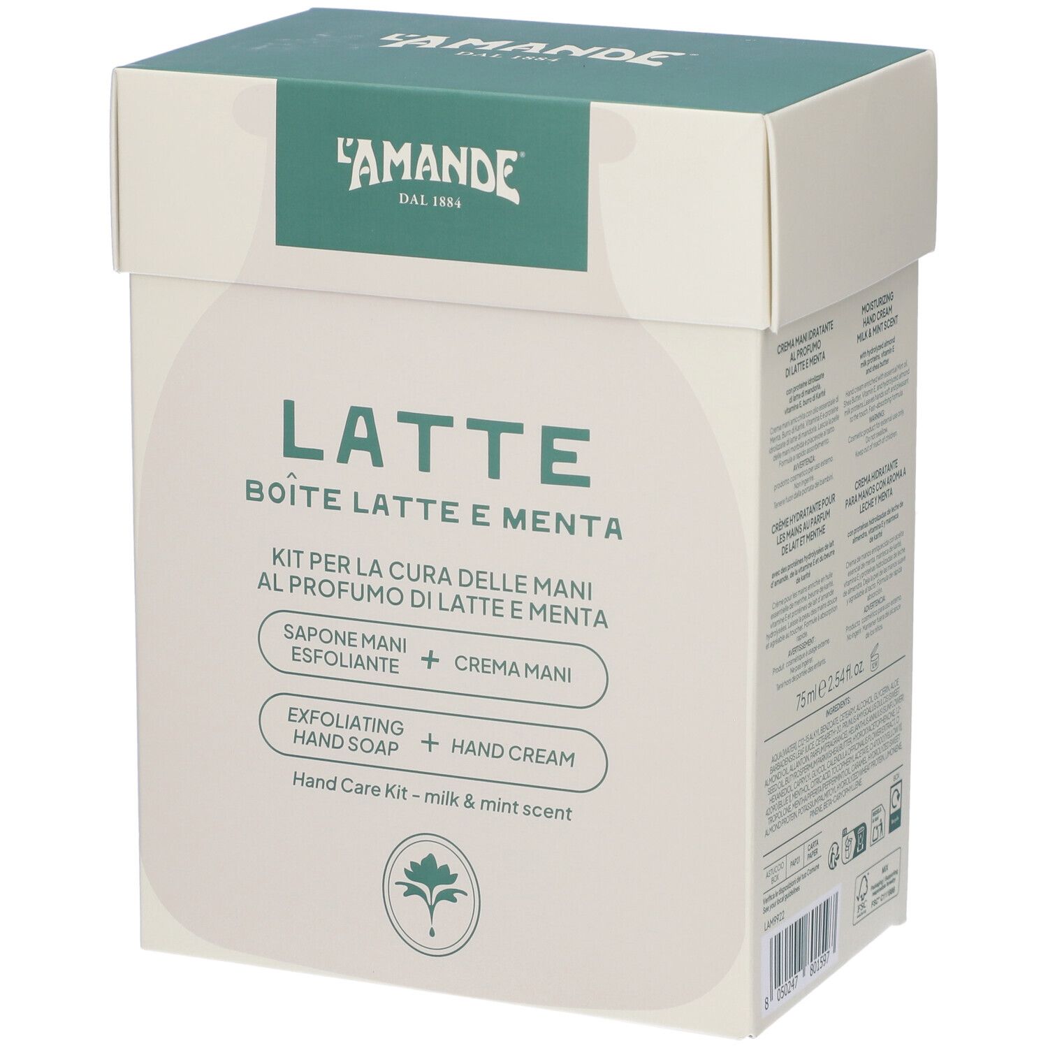 L'Amande Latte Kit Per La Cura Delle Mani Latte E Menta