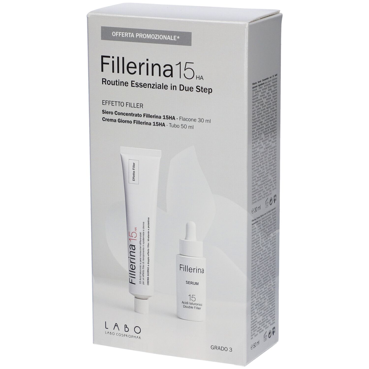 Labo Suisse Kit Regalo Fillerina 15HA Routine Essenziale Effetto Filler Crema Giorno + Serum Concentrato Grado 3