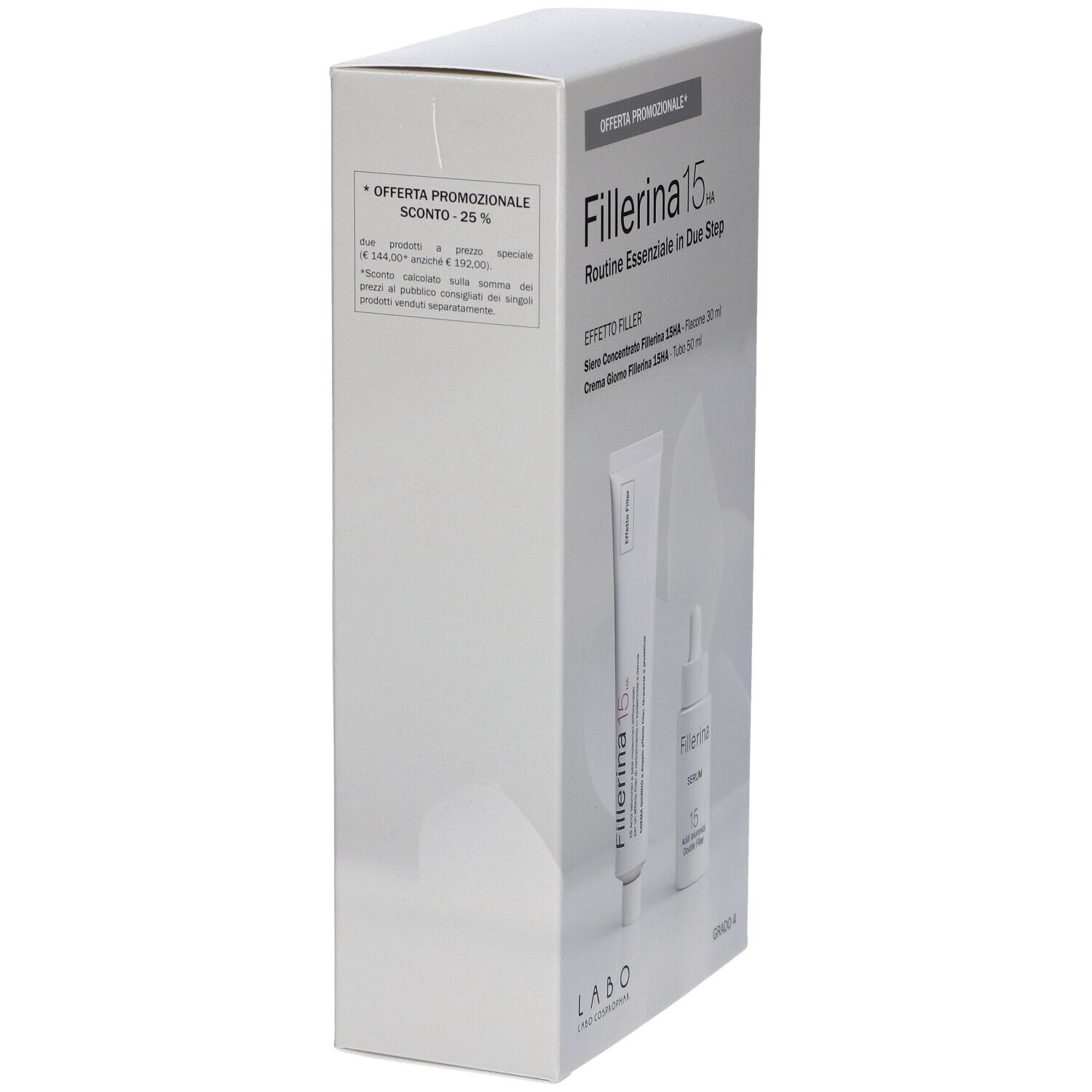 Labo Suisse Kit Regalo Fillerina 15HA Routine Essenziale Effetto Filler Crema Giorno + Serum Concentrato Grado 4