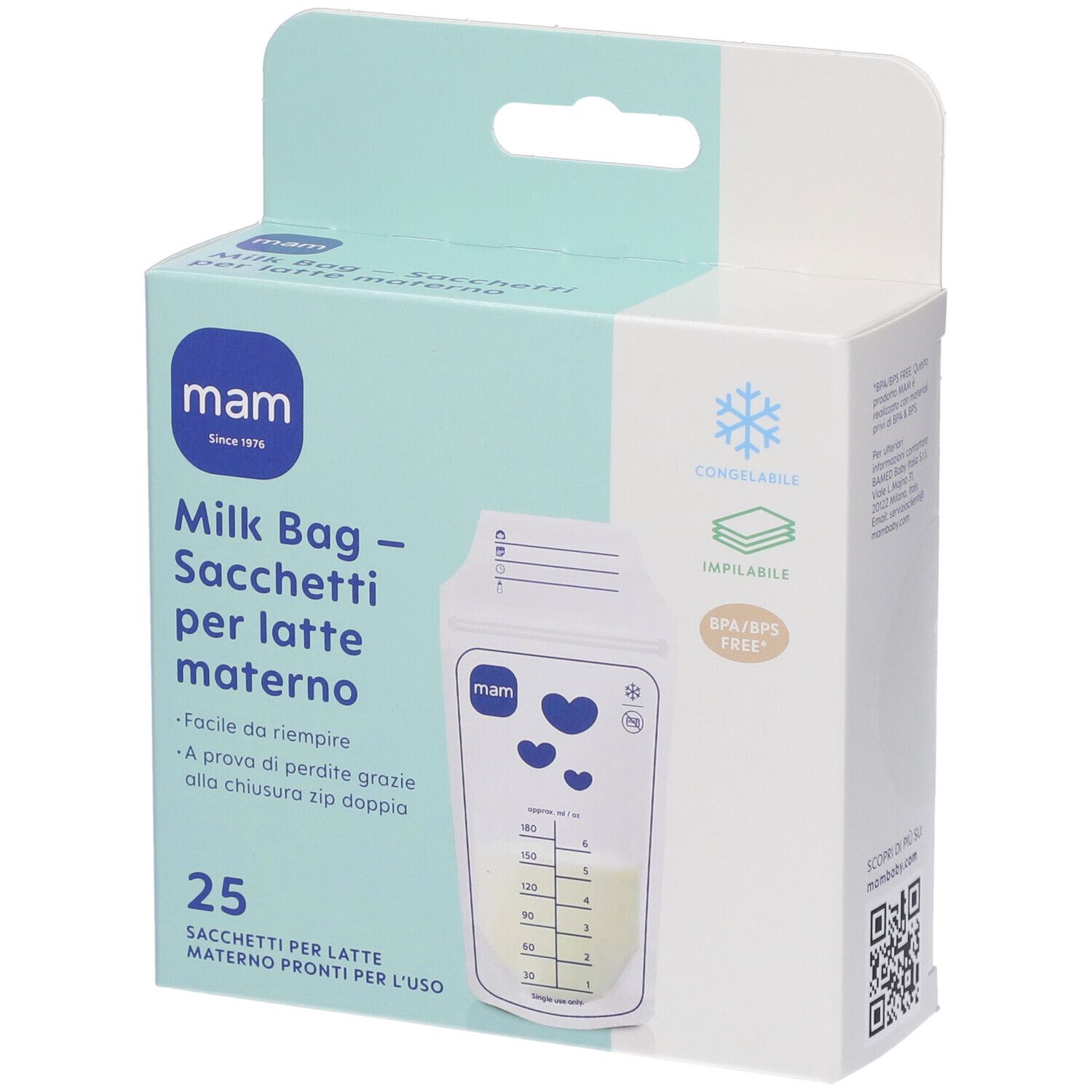 Mam Milk Bag Sacchetti Raccolta Latte Materno 25 Pezzi