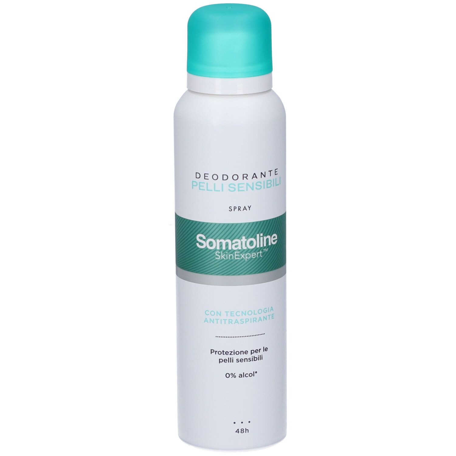 Spray deodorante Somatoline per pelli sensibili, 0% alcol, protezione 48h.
