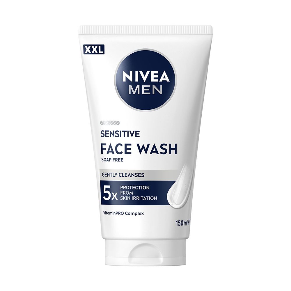 Nivea Men Uomo Pulizia Viso, Sensitive Waschgel Xxl (150 Ml) - Immagine 3