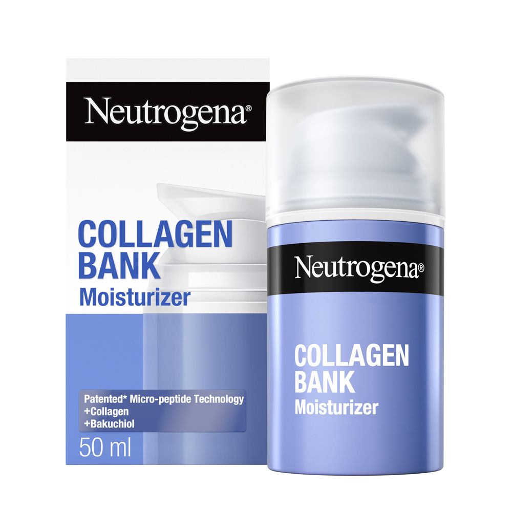 Flacone e confezione Neutrogena Collagen Bank Moisturizer. 50 ml.