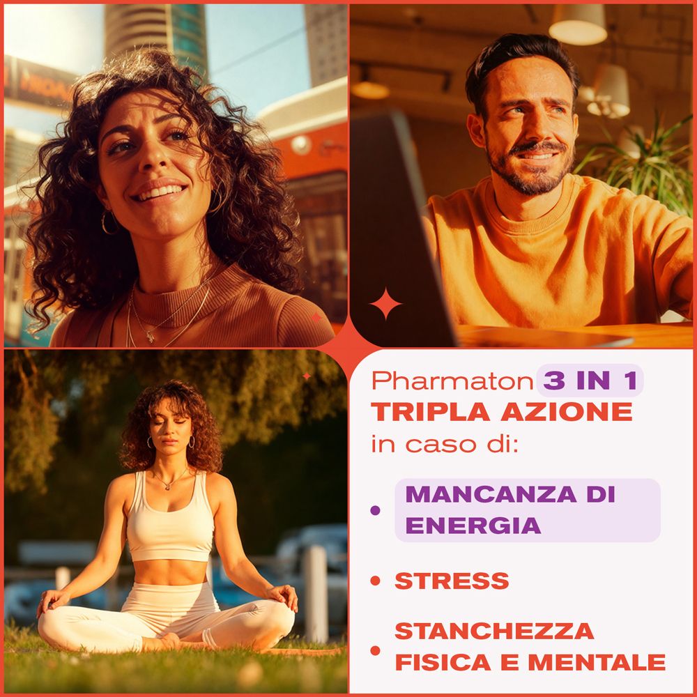 Pharmaton Energy Balance: Tripla azione in caso di mancanza di energia, stress e stanchezza mentale.
