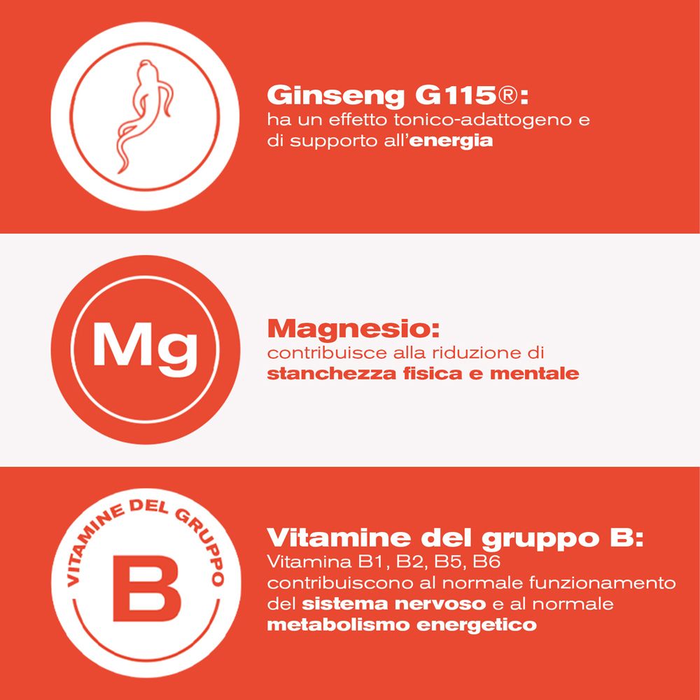 Pharmaton Energy Balance: Ginseng G115 per l'energia, Magnesio contro la stanchezza, Vitamine B per il sistema nervoso.