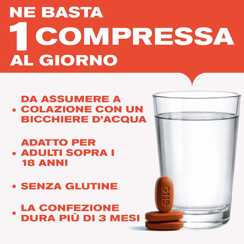 Pharmaton Energy Balance: Solo 1 compressa al giorno. Senza glutine. La confezione dura più di 3 mesi.