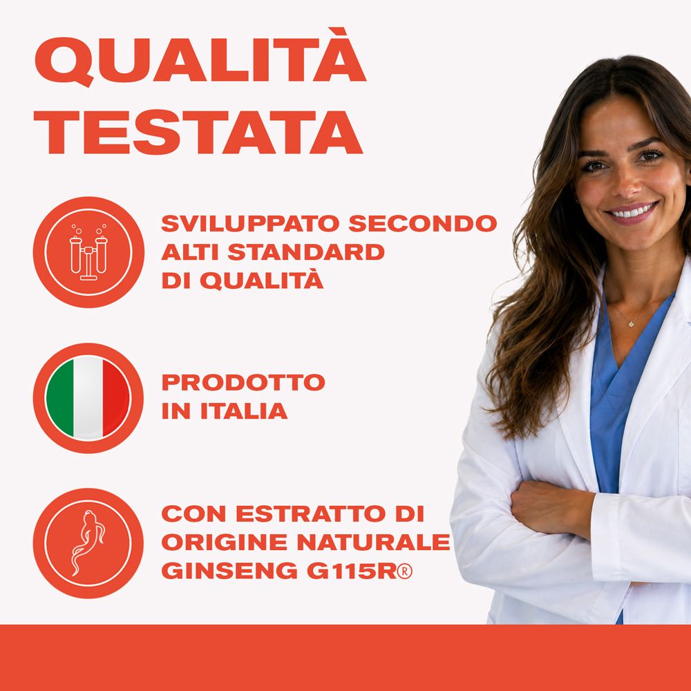 Pharmaton Energy Balance: Qualità testata. Prodotto in Italia. Con Ginseng G115.