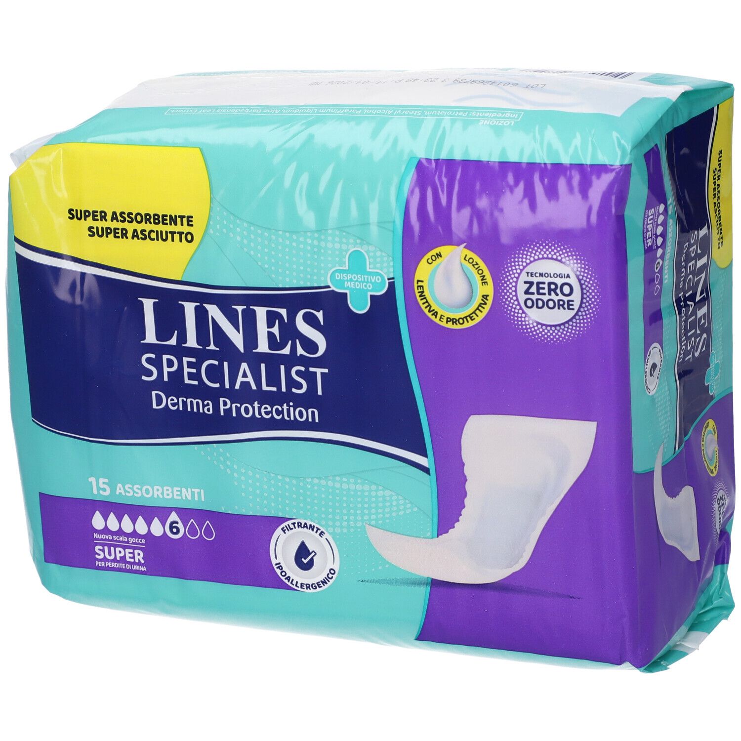 Pannolone Per Incontinenza Lines Specialist Derma Protection Sagomato Anatomico Super