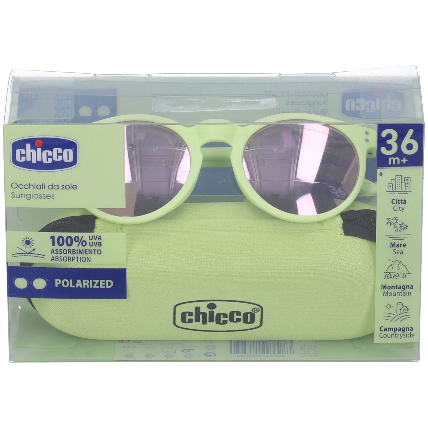 Chicco Occhiali da Sole per Bambini Lenti Polarizzate Colore Verde 36M+