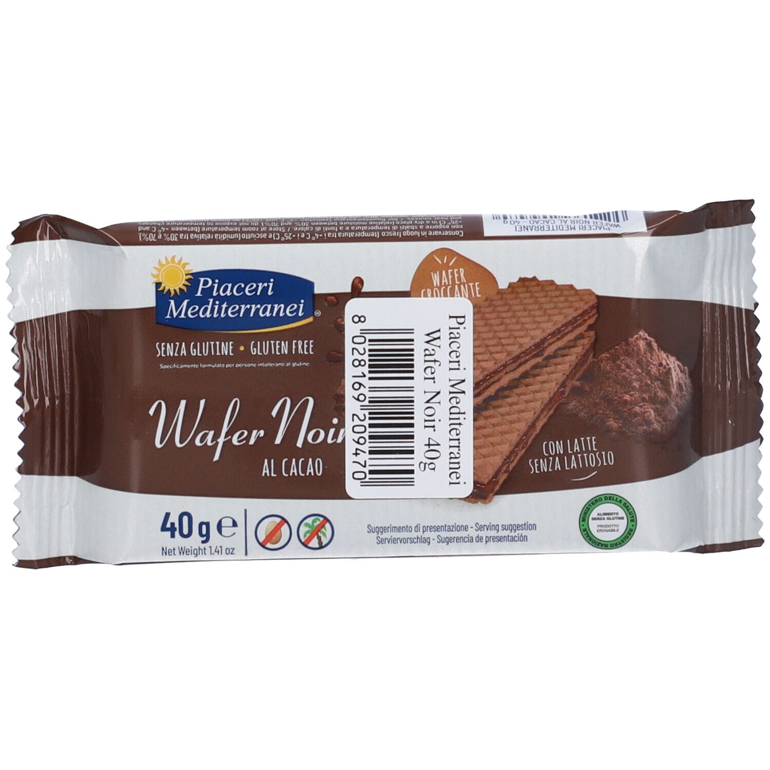 Piacerimediterranei Piaceri Mediterranei Wafer Noir Cacao 40 G Snack