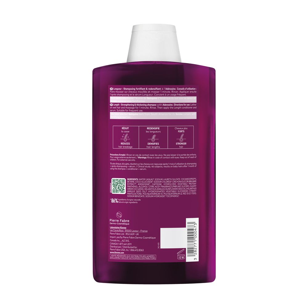 Klorane Shampoo Chinina Crescita 400 ml