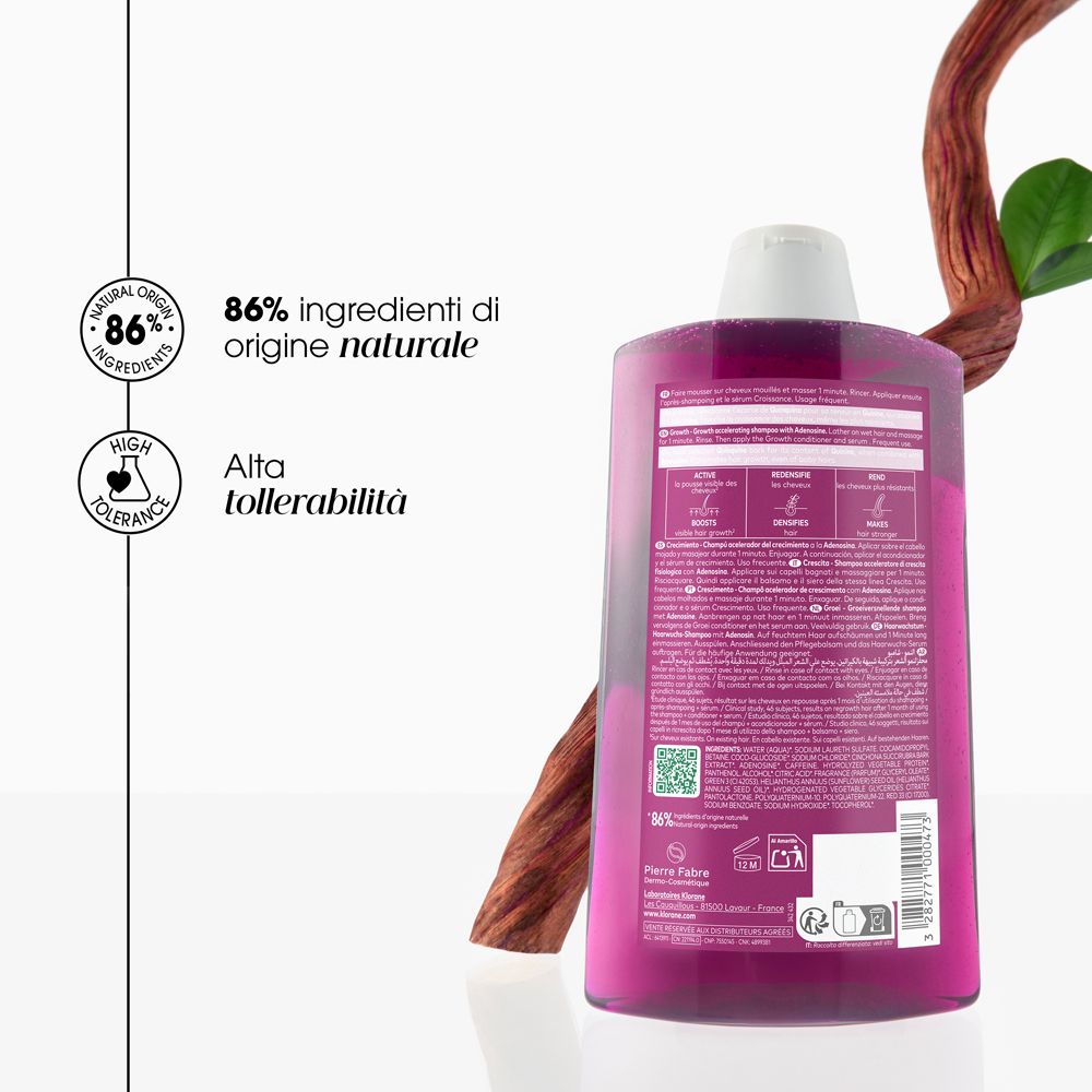 Klorane Shampoo Chinina Crescita 400 ml