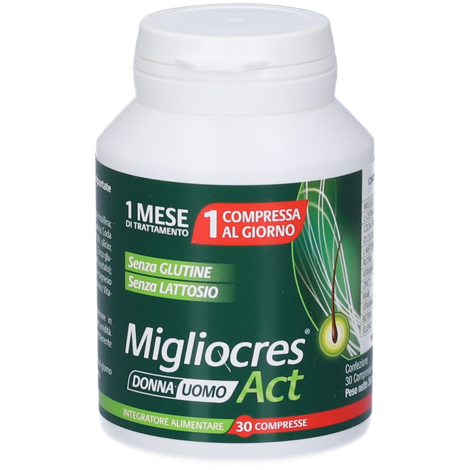 Linea Act Di F&F Migliocres Act Integratore Per Capelli Unghie E Pelle 30 Compresse Divisibili - Immagine 3