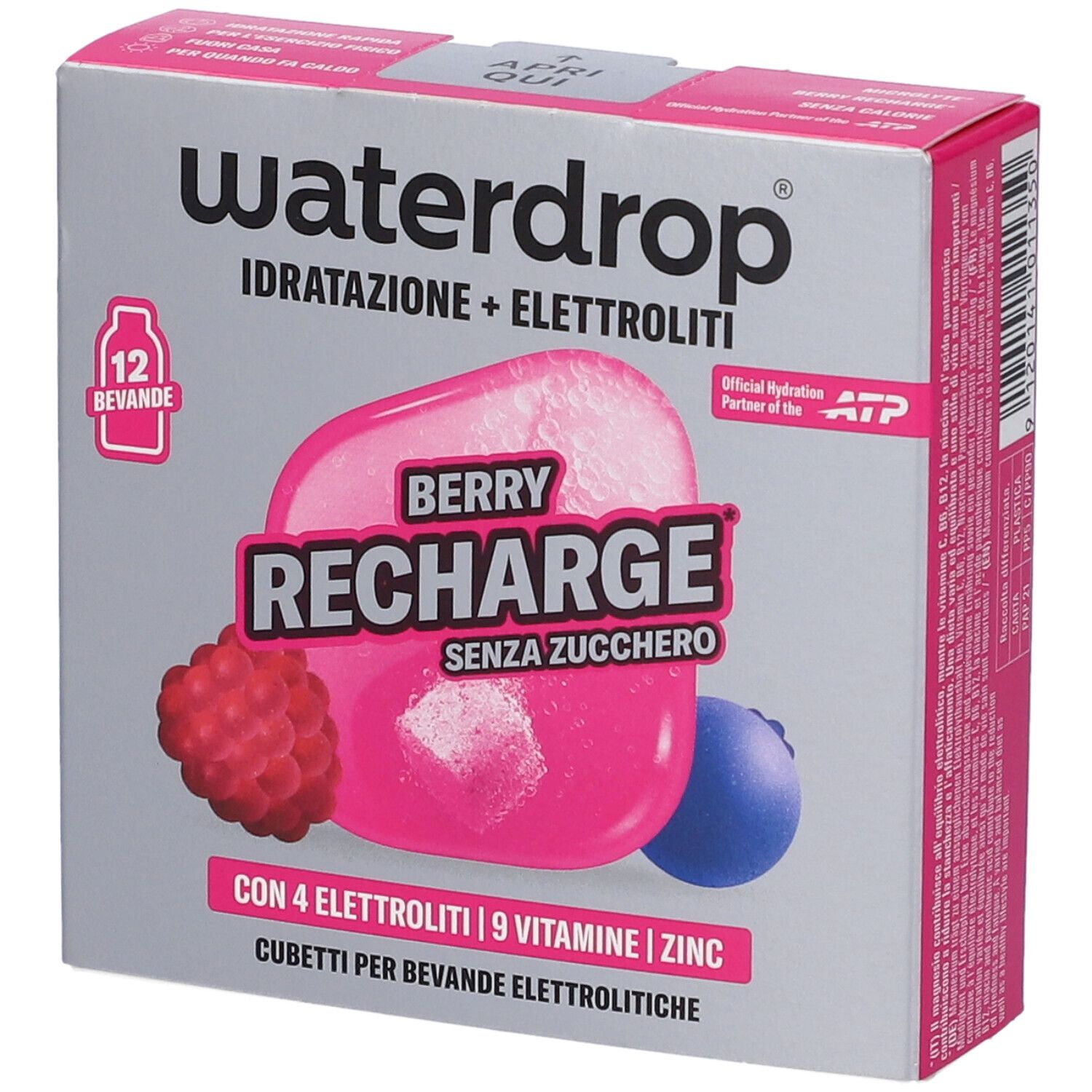 Waterdrop Microlyte Cubetti per Bevande Elettrolitiche Gusto Frutti di Bosco