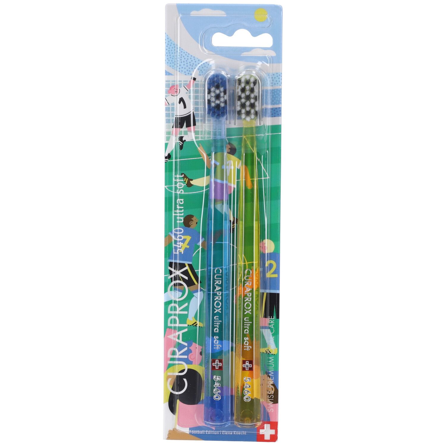 Curaprox Spazzolino Ultra-Morbido CS 5460 Football Edition 2 Pezzi