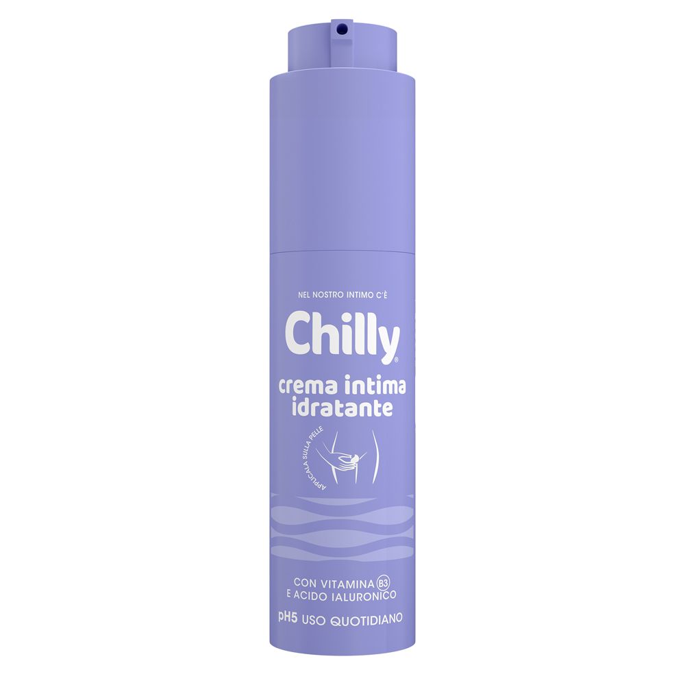 Lila Flasche mit Produktnamen und Logo. Enthält Vitamin B3 und Hyaluronsäure. Für die tägliche Anwendung.