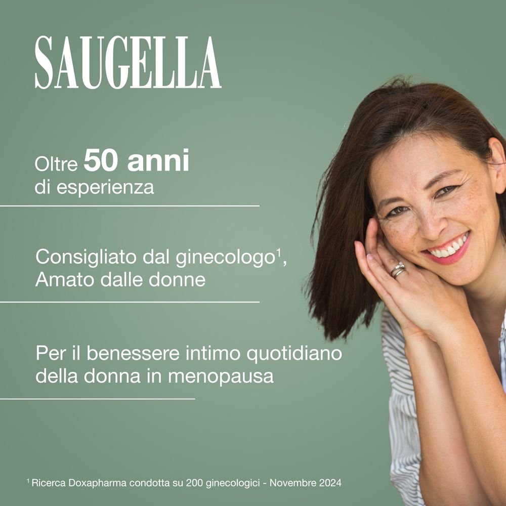 Saugella: Über 50 Jahre Erfahrung in der Intimpflege für Frauen in den Wechseljahren.