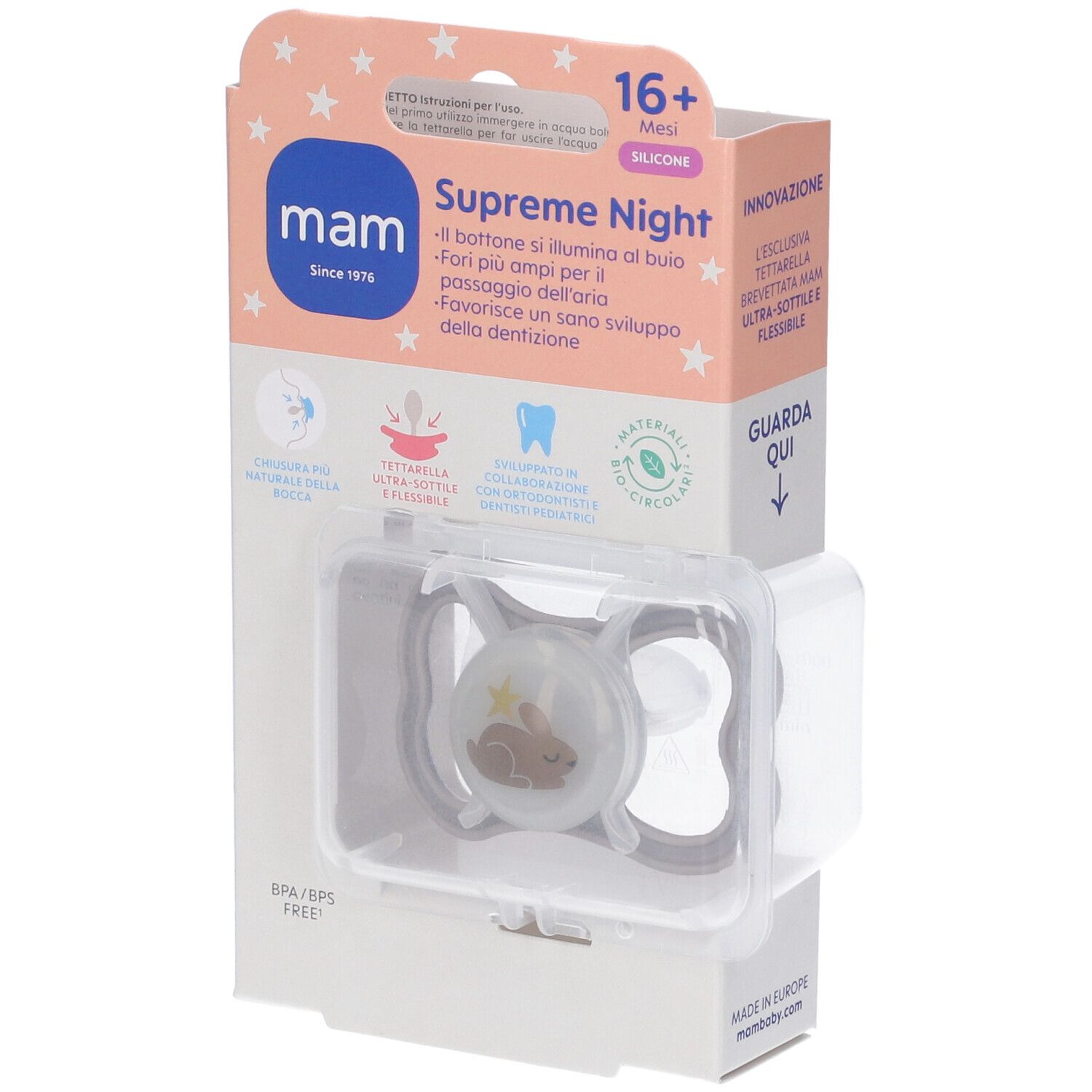 Mam Succhietto Supreme Night 16+ Mesi Silicone