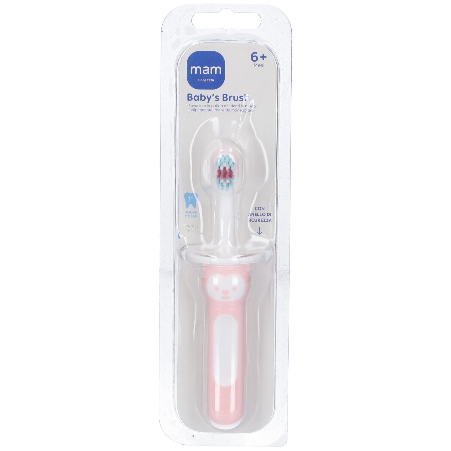 MAM Baby’s Brush Spazzolino Per Bambini 6+ Mesi Colore Rosa