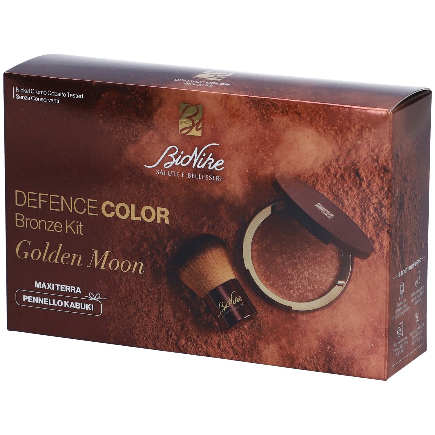 Bionike Defence Color Bronze Kit Viso Con Terra Golden Moon 18G + 1 Pennello Kabuki - Immagine 8