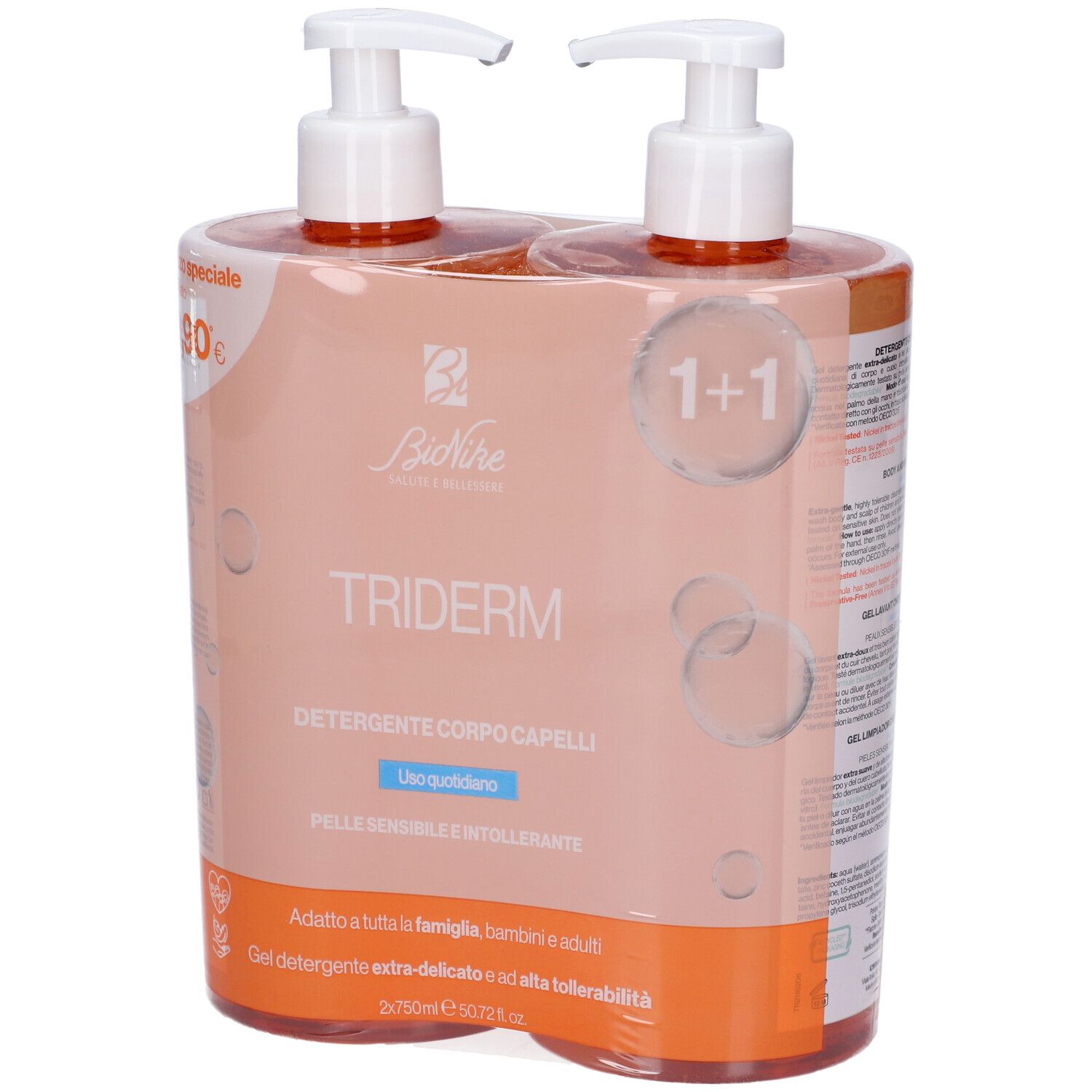 Bionike - Triderm Bipack Detergente Corpo Capelli 750 Ml - Immagine 8