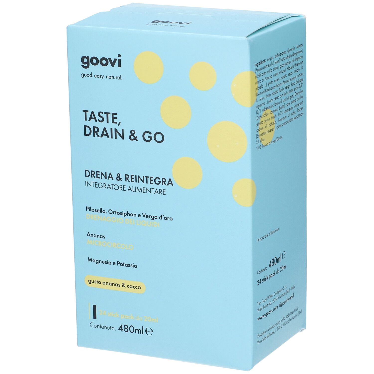 Goovi Taste Drain&Go Gusto Ananas & Cocco Stick Pack - Risparmia il 15% on il codice: goovi0926